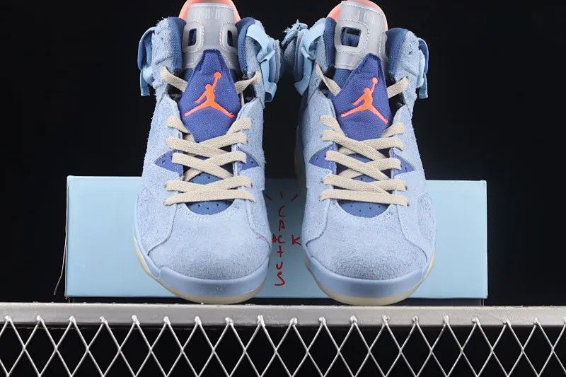 All categories Air Jordan Jordan series basketball shoes Air Jordan 6 Travis Scott x Air Jordan 6 "Cerulean" AJ6 Joe 6 joint sky blue DH0690-400